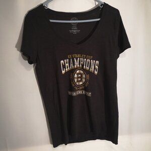 47 Brand Youths Size Large Short Sleeves Black Boston Bruins T-shirt